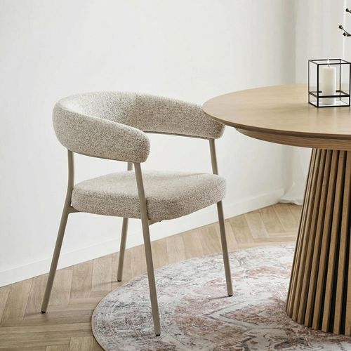 Trivio Dining Chair - Set of 2 - Sand Fabric - Curved