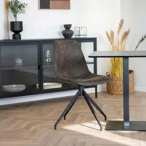 Monaco Dining Chair - Set of 2 - Grey - Fabric - Swivel