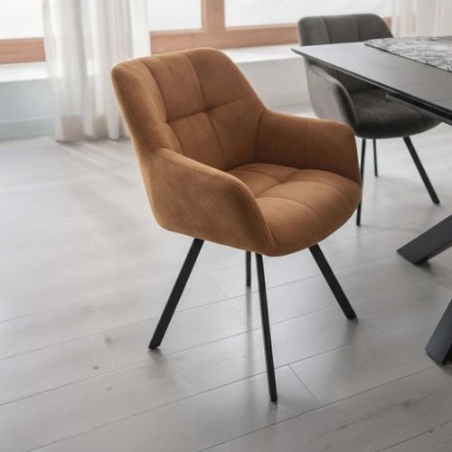 Jade Dining Armchair - Set of 2 - Rust Fabric