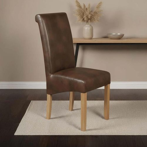 Clearance - Sophie Dining Chair - Set of 2 - Tan Faux Leather - A479