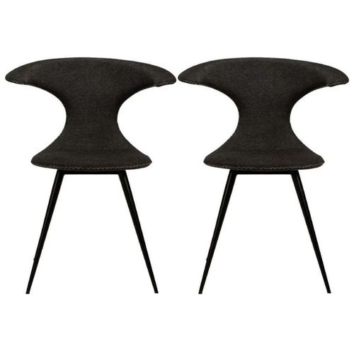 Clearance - Dan Form Flair Crow Dining Chairs - Set of 2 - Black Fabric - FS403