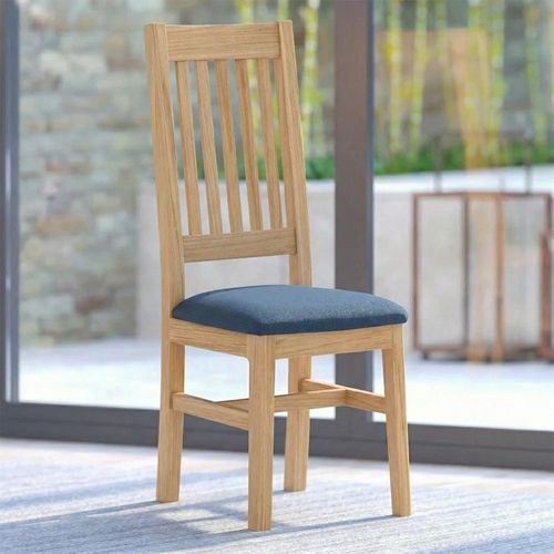 2 x Selene Oak Slatted Back Dining Chair