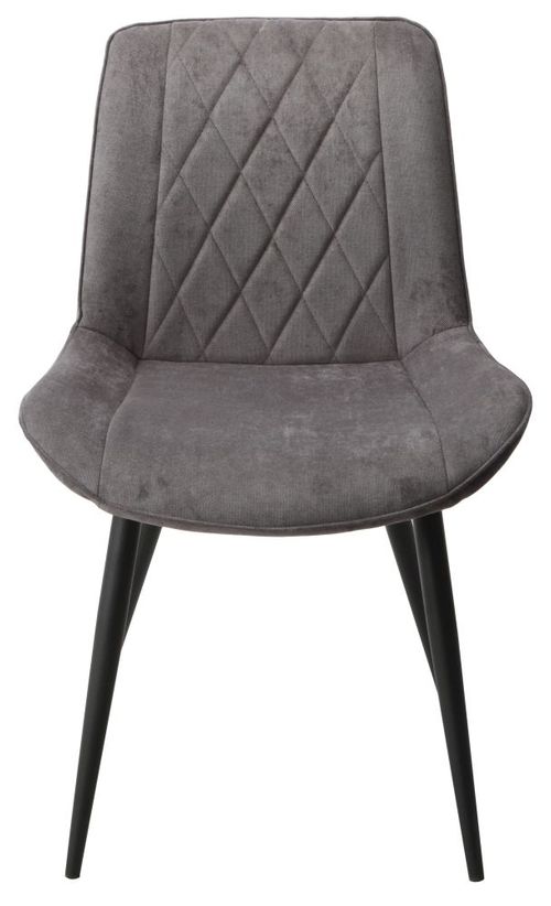 2 x Aspen Diamond Stitch Grey Fabric Dining Chair