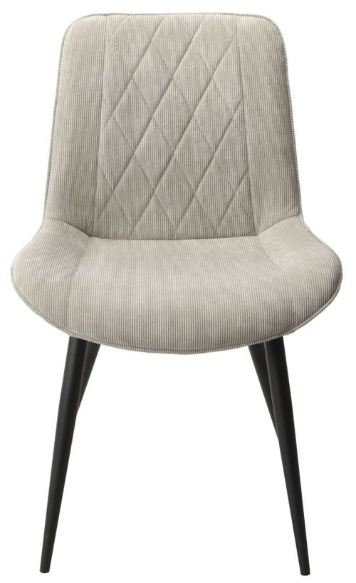 2 x Aspen Diamond Stitch Light Grey Fabric Dining Chair