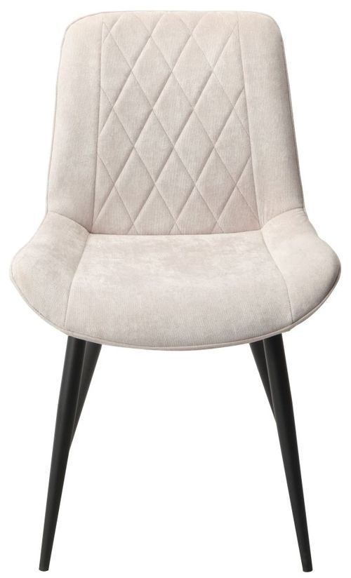 2 x Aspen Diamond Stitch Natural Fabric Dining Chair