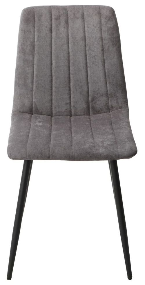 2 x Aspen Straight Stitch Grey Fabric Dining Chair