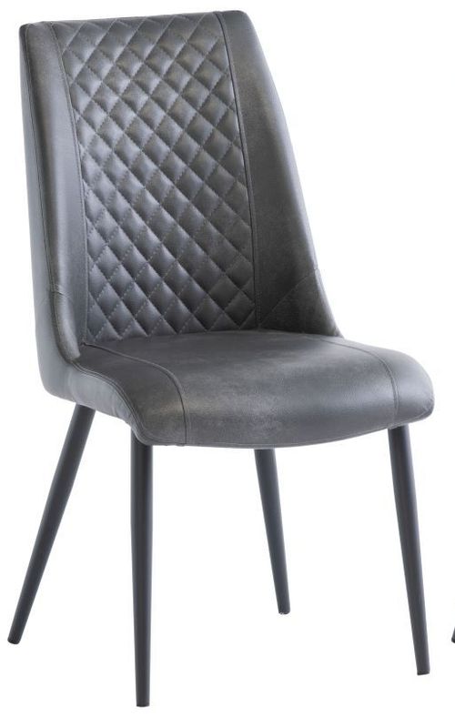 2 x Amber Grey Faux Leather Dining Chair