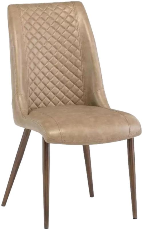2 x Amber Taupe Faux Leather Dining Chair