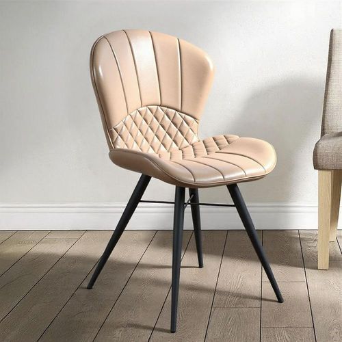 Amory Dining Chair - Set of 2 - Beige Leather