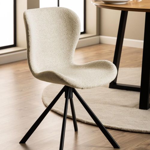 2 x Batilda Cream Fabric Swivel Dining Chair