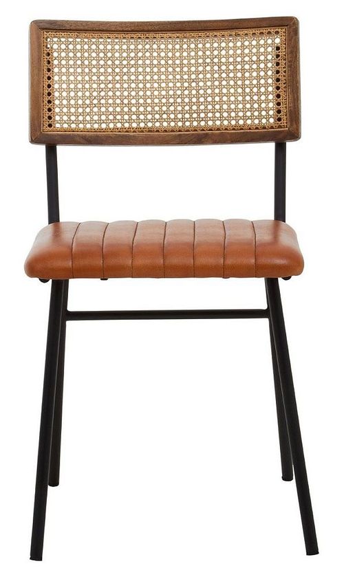 2 x Buffalo Tan Buffalo Leather Dining Chair with Cane Backrest