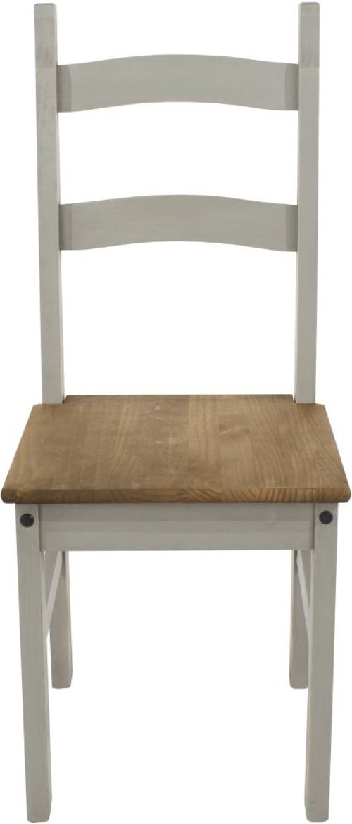 2 x Corona Grey Mexican Pine Ladder Back Dining Chair