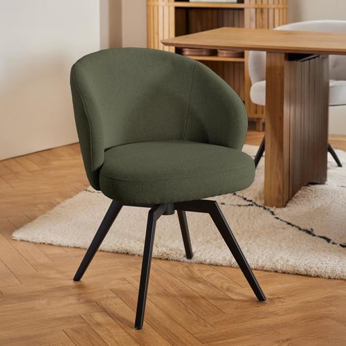 Darlene Swivel Dining Chair - Set of 2 - Green Fabric