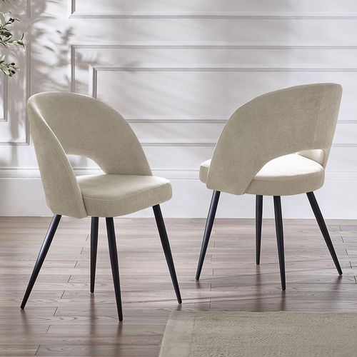 Ella Dining Chair - Set of 2 - Calico Cream Fabric