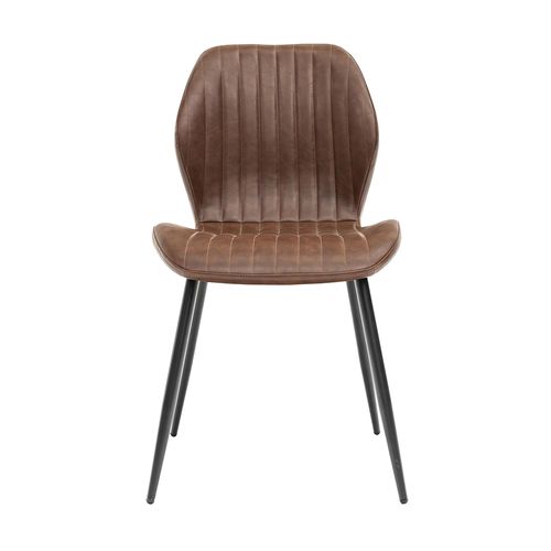 2 x Fontana Antique Tan Faux Leather Dining Chair