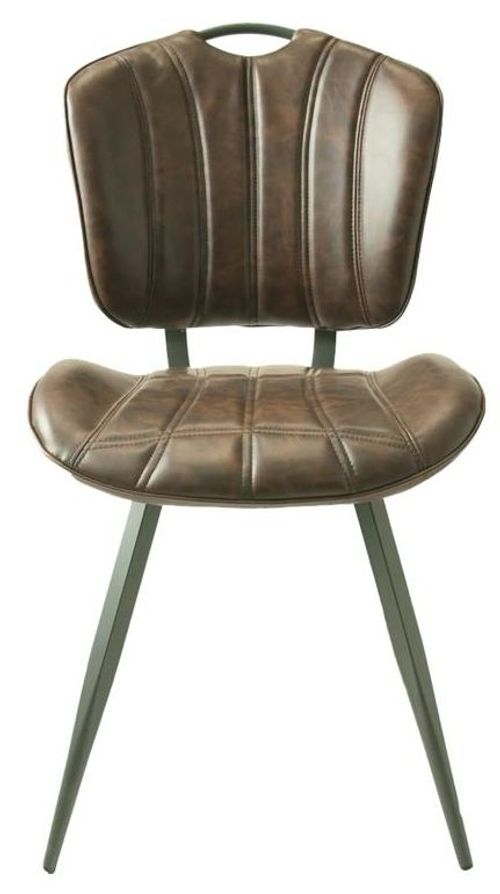 2 x Gustavia Chestnut Vintage Leather Dining Chair