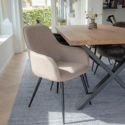 Harbo Dining Chair - Set of 2 - Beige - Fabric