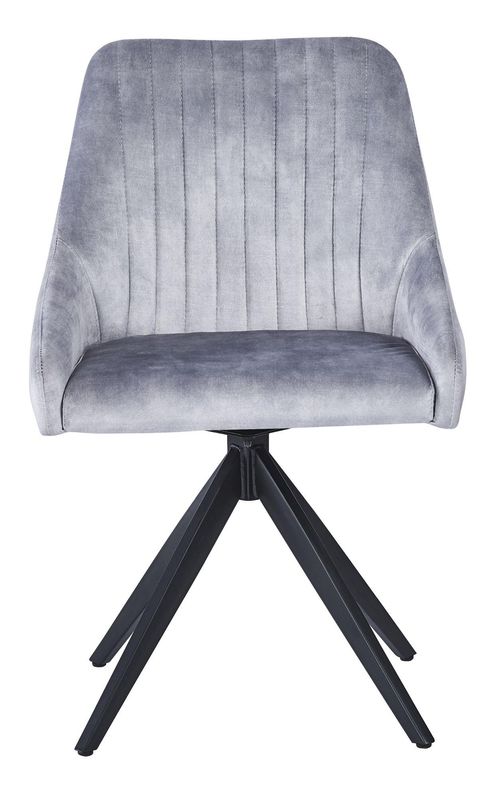 2 x Hico Grey Fabric Swivel Dining Chair