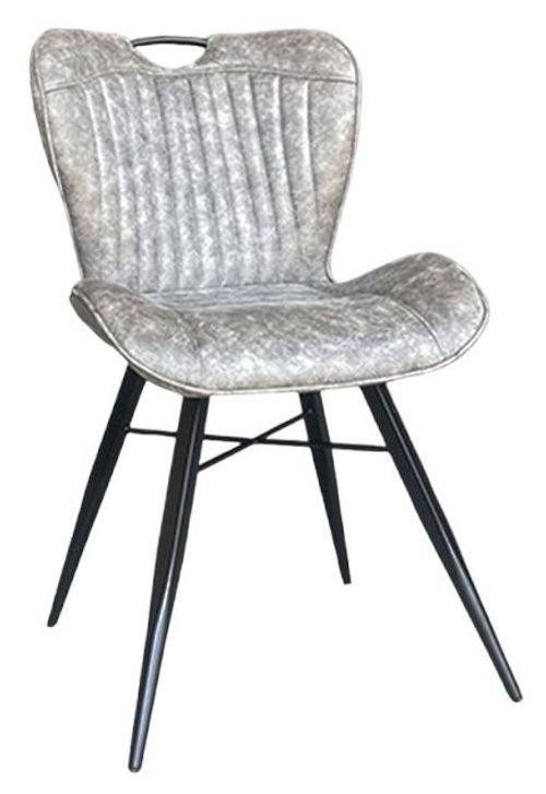 2 x Kerela Grey Faux Leather Dining Chair