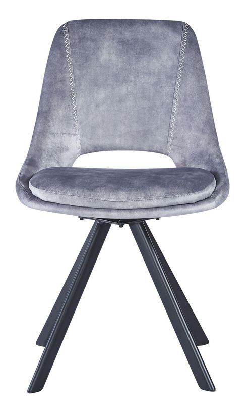 2 x Kieler Grey Fabric Swivel Dining Chair