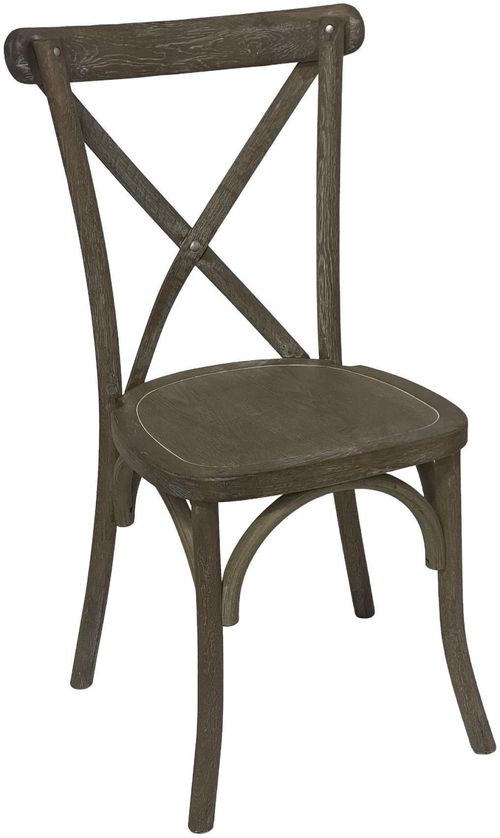 2 x Light Oak Cross Back Dining Chair