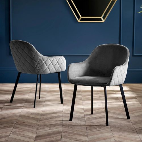 Lima Dining Chair - Set of 2 - Grey Fabric