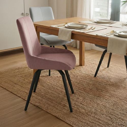 Malcom Dining Chair - Swivel - Set of 2 - Pink Fabric