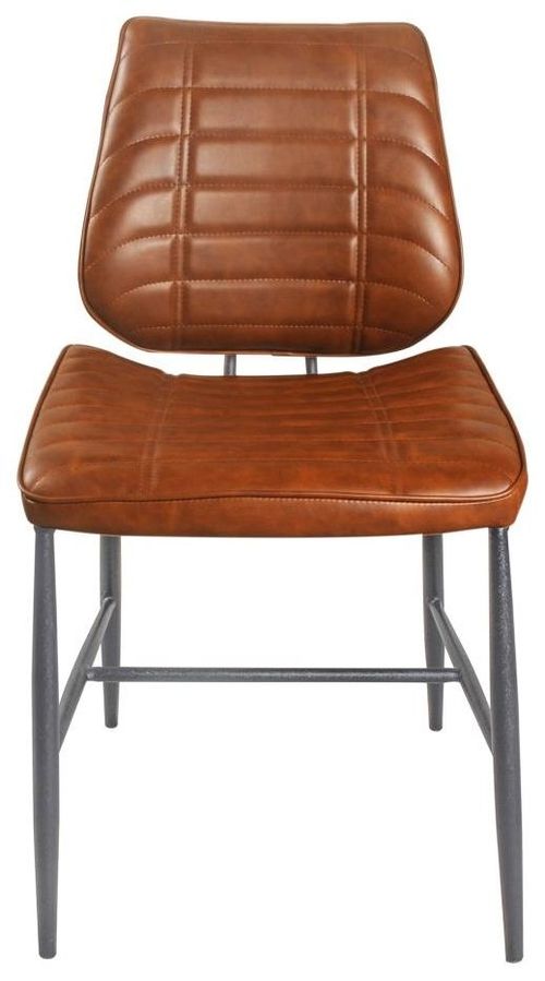 2 x Marigot Vintage Tan Leather Dining Chair