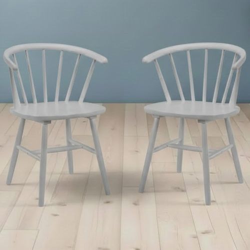 Modena Dining Chair - Set of 2 - Spindle Back - Grey