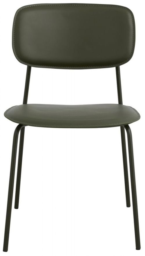 2 x Esa Green Faux Leather Dining Chair