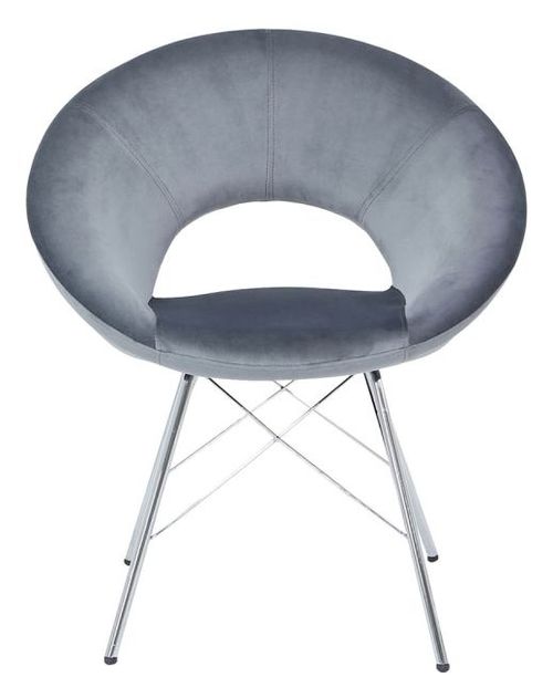 Orb Dining Chair - Set of 2 - Grey Velvet