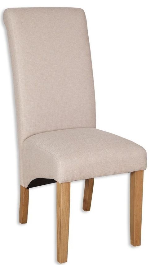 2 x Perth Country Cream Fabric Roll Back Dining Chair