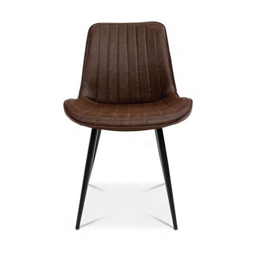 2 x Pomona Antique Tan Faux Leather Dining Chair