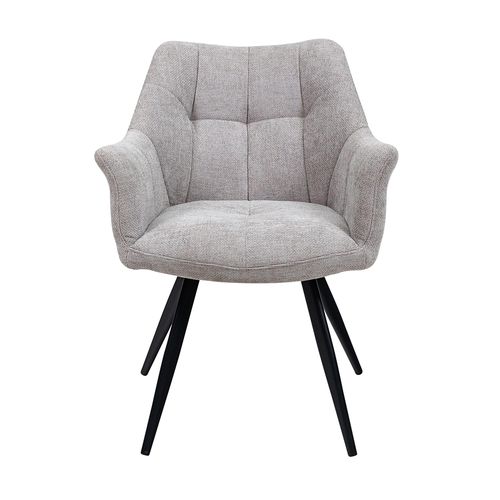 2 x Poppy Light Grey Fabric Dining Armchair