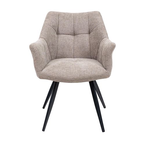2 x Poppy Taupe Fabric Dining Armchair