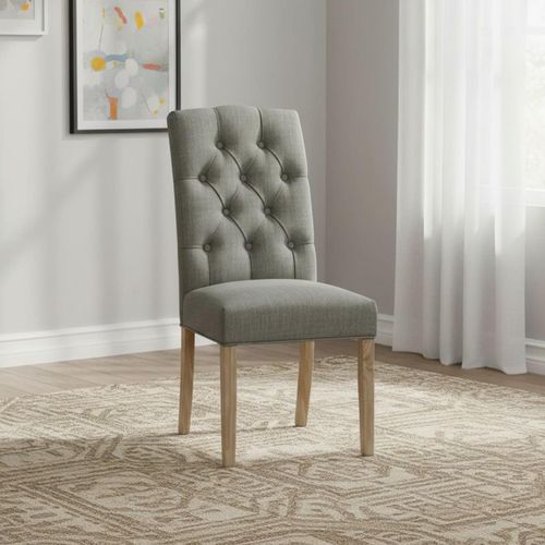 Salcombe Chelsea Dining Chair - Set of 2 - Oak & Grey Fabric