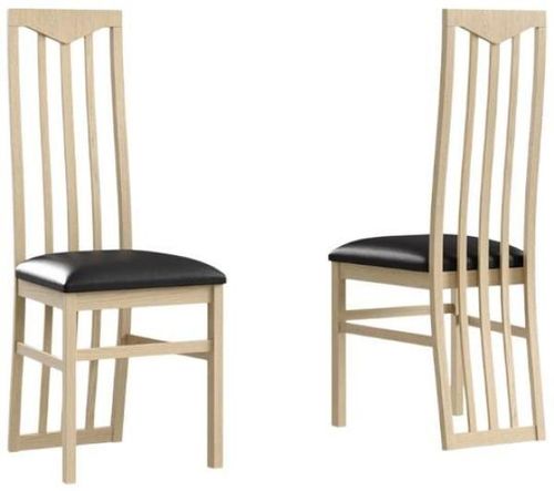 2 x Sonia Light Oak Italian Scala Slatted Back Chair