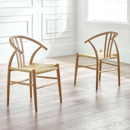 Symi Dining Chair - Set of 2 - Curved - Natural Oak