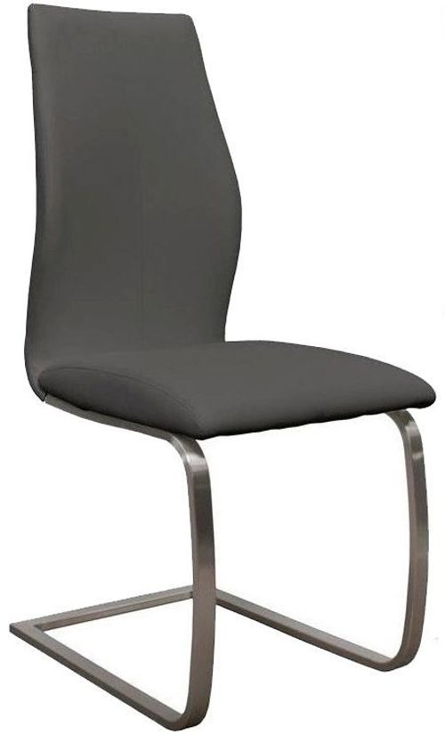 Irma Dining Chair - Set of 2 - Grey Faux Leather
