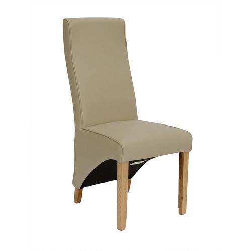 Wave Dining Chair - Set of 2 - Matt Bone Bonded Leather