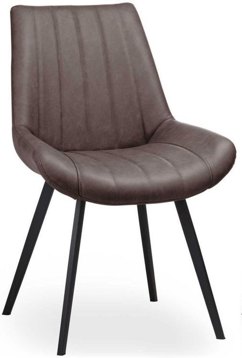 2 x Weipa Brown Faux Leather Dining Chair