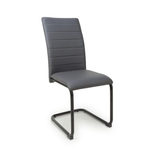 4 x Carlisle Grey Leather Effect Dining Chair