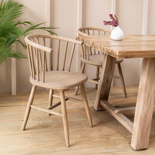 Landrake Curved Back Dining Chair Set of 2 Natural