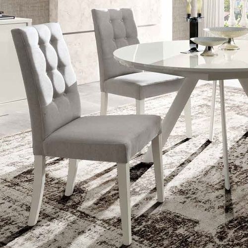 Roma Dining Chair - Mojito Fabric - White