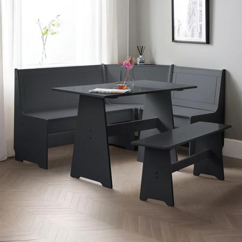 Newport Corner Dining Set - 4 Seater - 109cm - Dark Grey