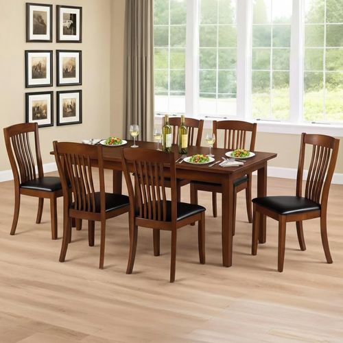 Canterbury Extending Dining Set - 4-6 Seater - 120cm-160cm - 4 Leather Chairs - Mahogany