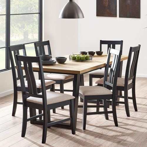Hilton Dining Set - 180cm - 6 Seater - Herringbone - 6 Chairs - Oak
