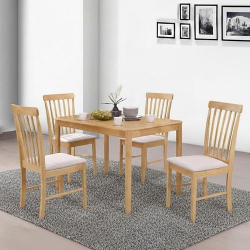 Cologne Dining Set - 4 Seater - 110cm - Light Oak