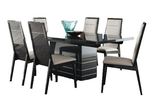 Versilia Extending Dining Set - 6-8 Seater - 160-210cm - Black