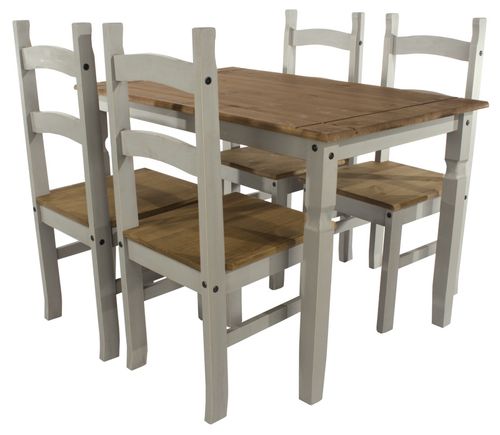 Corona Grey Mexican Pine Dining Set - 150cm